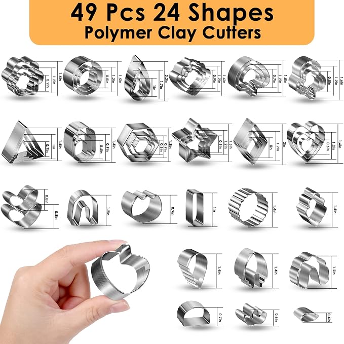 Polymer Clay Cutters for Earrings Making, 705 PCS Clay Cutters Set with 49 Shapes Stainless Steel Clay Cutter Tools, 640 PCS Jewelry Accessories, 16 Circle Shape Earring Cutters for Polymer Clay