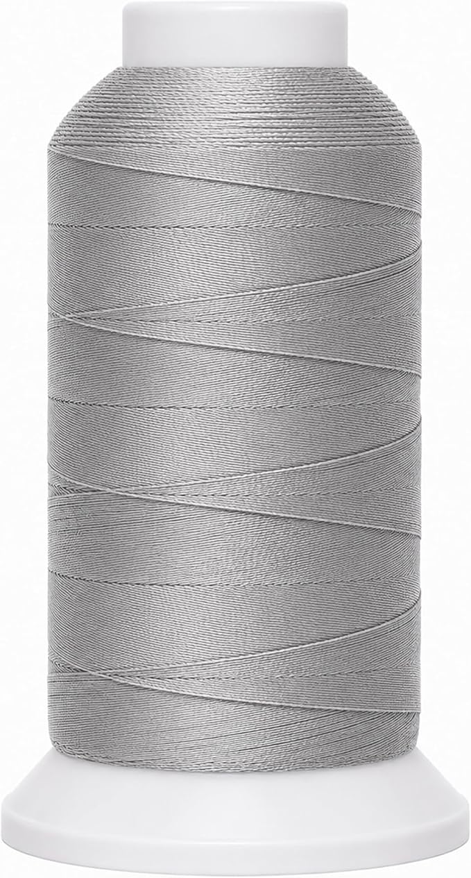 Mandala Crafts Gray Tex 70 Polyester Heavy Duty Thread for Upholstery | 1500 Yds T70 UV Resistant Strong Thread for Leather Sewing, Marine, Drapery, Jeans, Hair Weaving & Extension, Outdoor