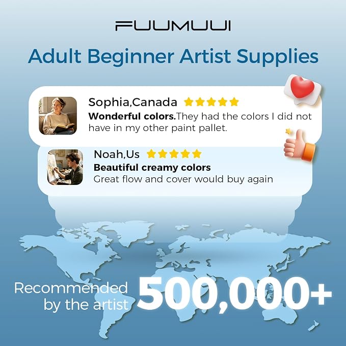 Fuumuui CREAMORA Watercolor Paint Set 24 Color Opaque Semi-Solid Muted Gray Tone Paint | for Soft Gradient, Professional Adult Beginner Artist Supplies for Realistic Landscape Hobbyists Art Painting