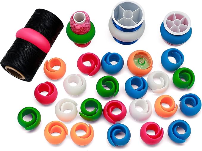 100pcs Upgraded Thread Holder/Spool Huggers Compatible with Larger spools- Keep Thread Spool Neat&Organized for Sewing and Embroidery Machine Thread Spools No Loose Ends