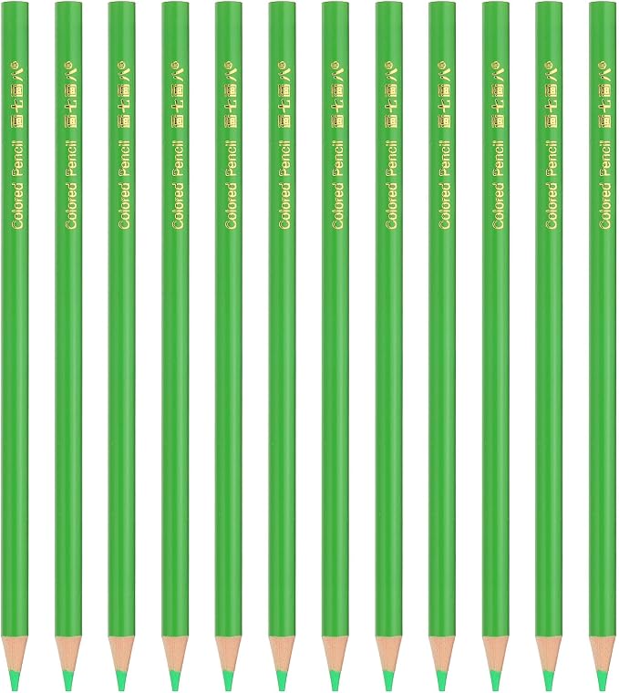 PATIKIL Grass Green Colored Pencils Set,12 Pcs Oil Color Pencils Wooden Coloring Drawing Pencil for Artists Art Painting
