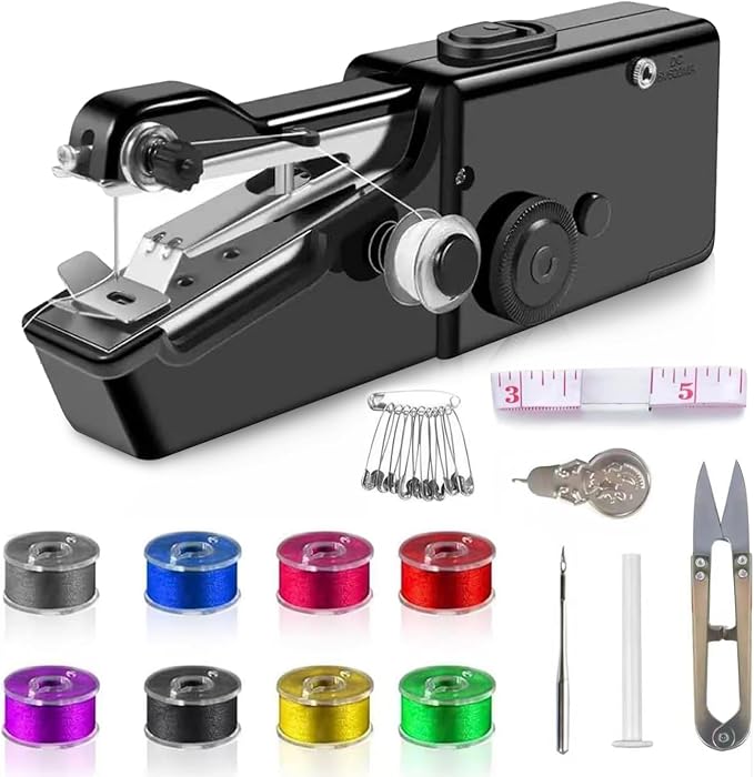 Handheld Sewing Machine, Mini Portable Sewing Machine for Beginners Adults, Electric Fast Stitching, for Home,Travel, Clothes, Fabrics, DIY Crafts, Repairs