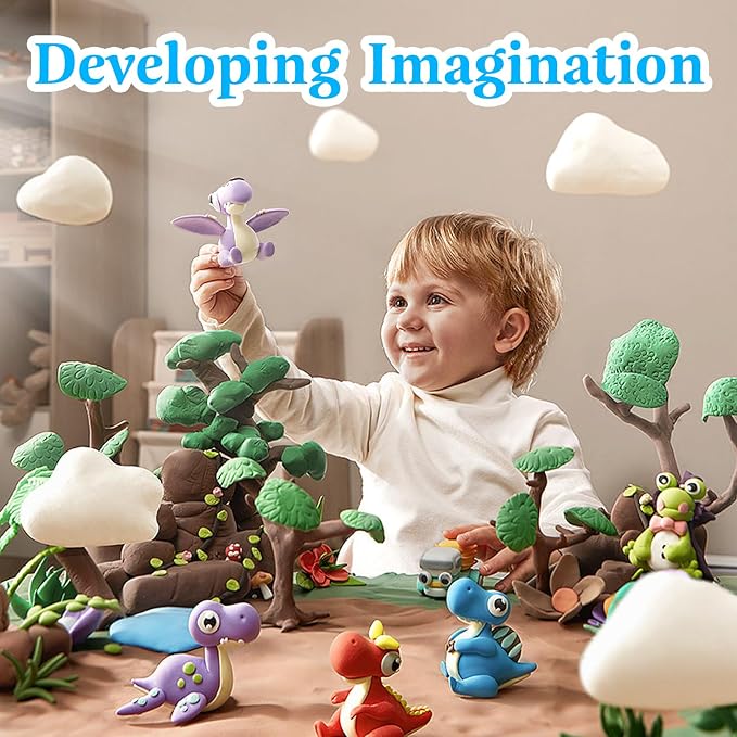 Air Dry Clay Kit - 48 Colors Air Dry Ultra Light Clay, Air Dry Clay for Crafting, DIY Molding Clay for Kids, DIY Clay Kit with Sculpting Tools, Decoration Accessories, Kids Art Crafts
