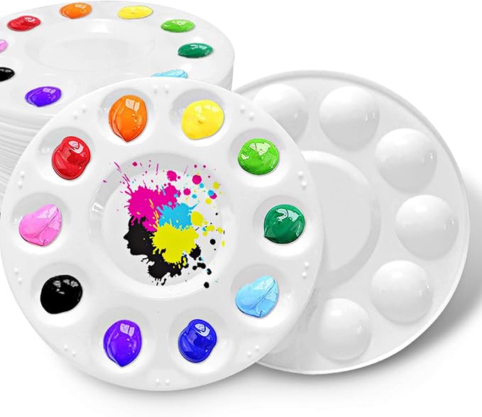 28pcs Paint Tray Palettes Plastic for Kids to Put Cupcake and Art Painting