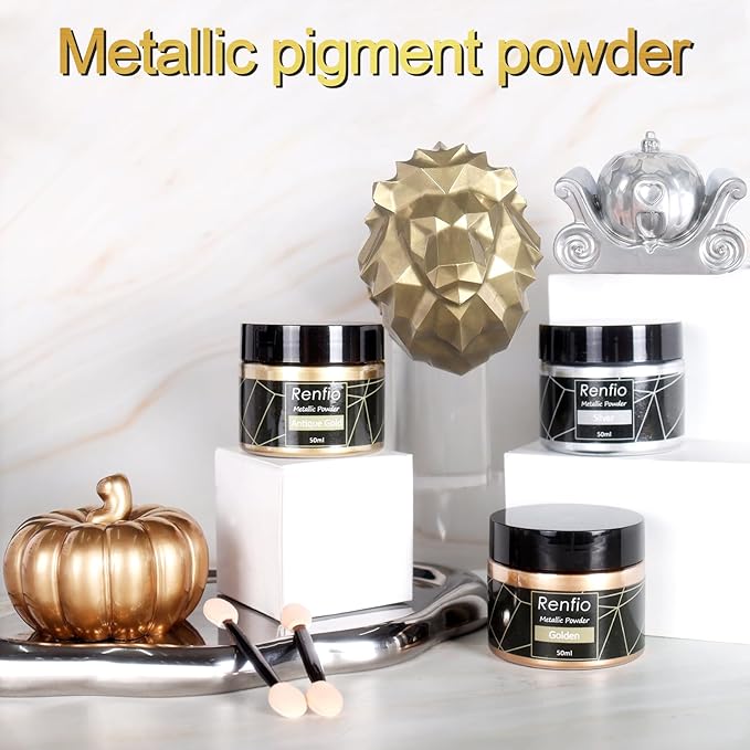 Renfio Metallic Pigment Powder,Silver Mica Powder for Resin