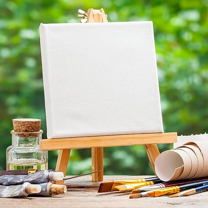 ANDES 9In Wood Tabletop Painting Easels 6 Pack, Arts & Crafts Display Stand