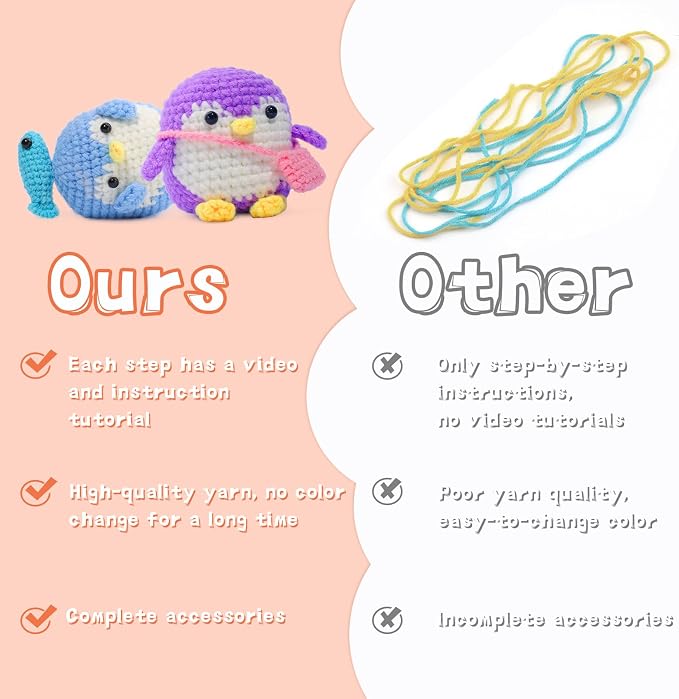 IMZAY 2 Pack Crochet Kit for Beginners Crochet Animals Kit