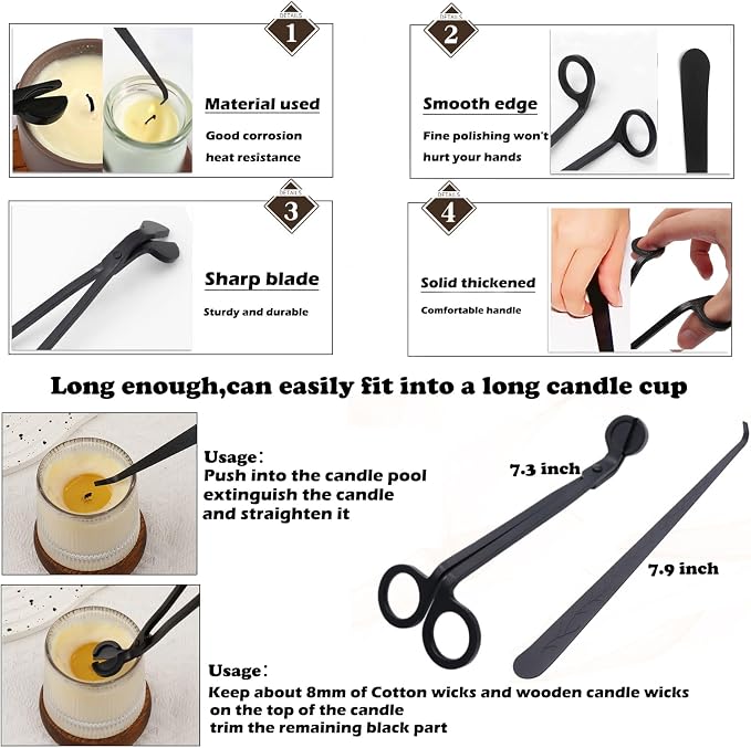 31PCS Wick Kits for Candle Making Wicks Inserting Nursing with Storage Bag Large Hole Needles for Silicone Candle Mold Hook Eye Punch Needle,7in Wicks Trimmer & Dipper,Wick Roll 200 Ft ect