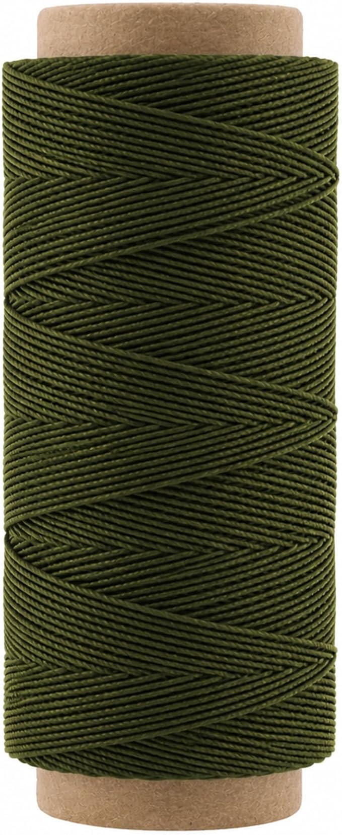 Mandala Crafts 100M 0.65mm Olive Green Leather Sewing Round Waxed Thread