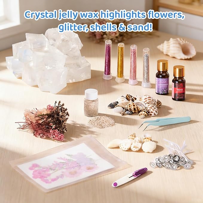 DIY Jelly Wax Candle Making Clear Kit for Adults with Jars