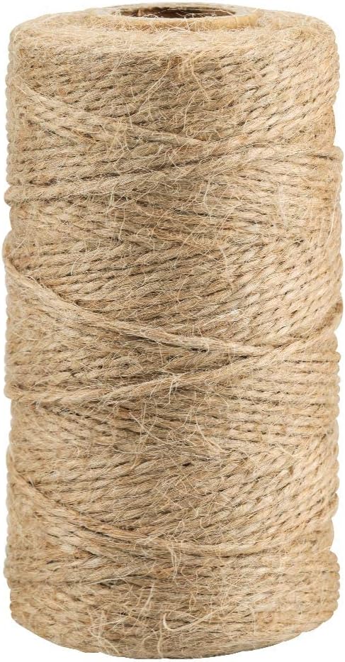KINGLAKE 328 Feet Natural Jute Twine Best Arts Crafts Gift Twine Christmas Twines Durable Packing String, Brown