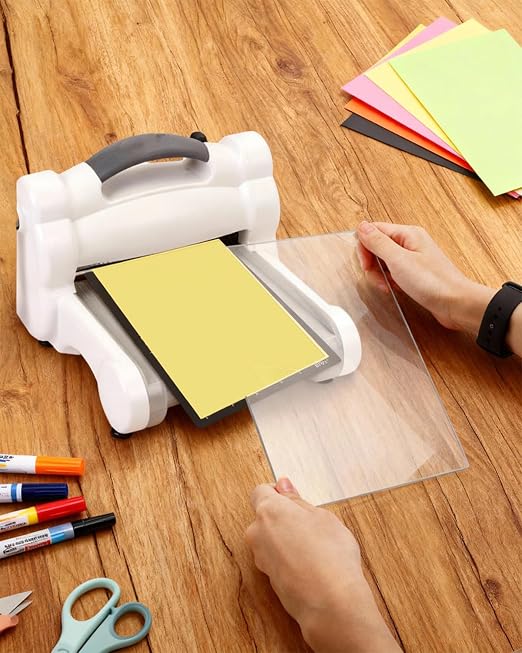 UCEC 3 Pcs Magnetic Cutting Shim & Cutting Pads Set for Card Making Crafts | Die Mats Kit 9"x6" Magnetic Mat with Grid & 2 Transparent Cutting Pads for Die Cutting Machine Embossing & Card Making Crafts