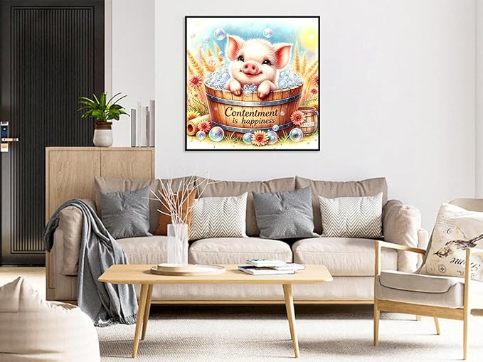 Benjenes Pig Diamond Art Kits for Adults, Cute Diamond Painting