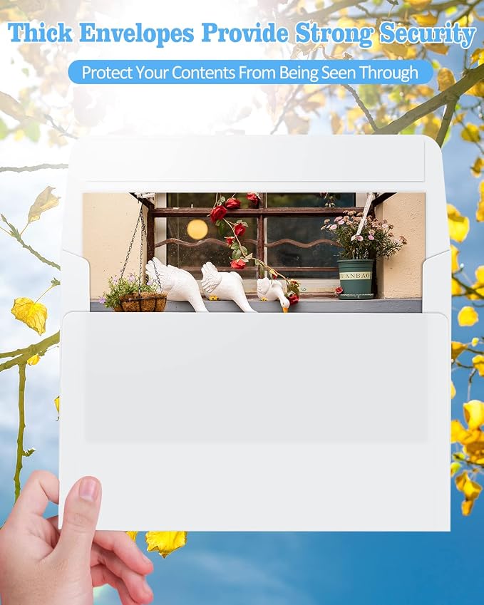 Blank-Cards-and-Envelopes 60 Pack - 5 x 7 Folded Cardstock with A7 White Envelopes-for-Invitation, Heavyweight Blank-Note-Cards-and-Envelopes Self Seal Printable for Greeting Party Birthday
