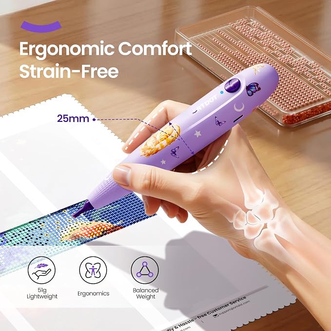 ARTDOT Wireless Vacuum Pen for Diamond Art Kit for Adults, Long-Lasting Electric Pen for Diamond Painting Accessories and Tools