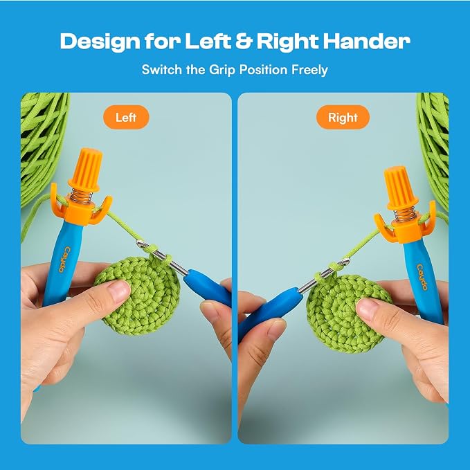 Crochet Tension Tool for Beginners, Ergonomic Yarn Guide Holder | Tension Control Crochet Helper, Comfort Handle for Left & Right Hander, Portable Crochet Accessories for Crocheters &Knitters