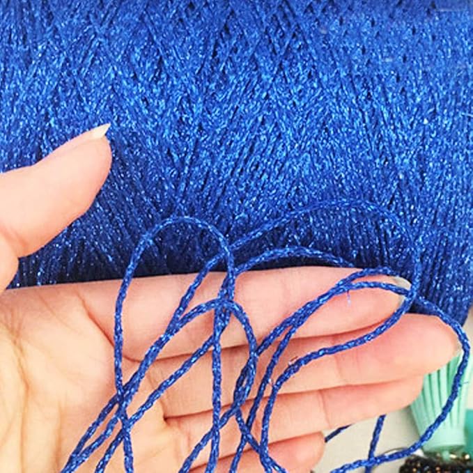 100gram DIY Royal Blue Lurex Thread Shining Yarn Glitter Sparkle Yarn Metal Yarn DIY Fancy Sparkle Yarn Crochet Knitting Sweater Scarf Bag Yarn Accessory Yarn