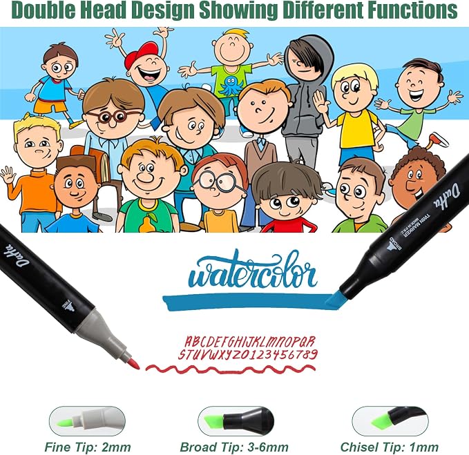 Art Marker Sets 100 Colors - Alcohol Based Markers Dual Tips Art Supply | Double Side Tips Marker with Blender for Drawing Sketching Coloring - Professional Permanent Markers for Kids Adult Artist