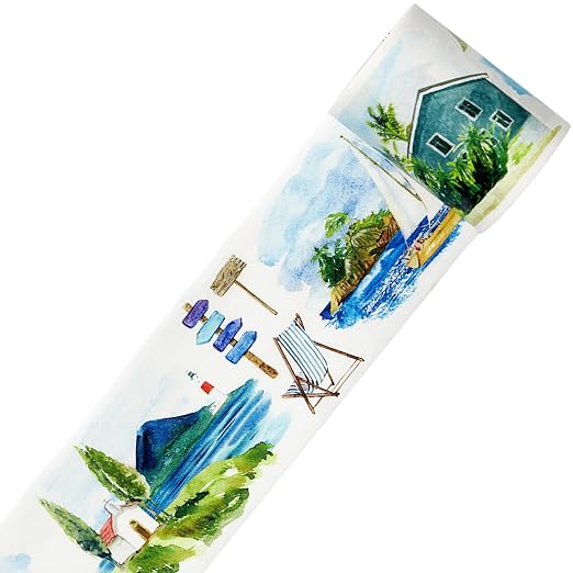 WT Pre-Cut Summer Bliss Japanese Washi Tape for Journaling & Scrapbooking