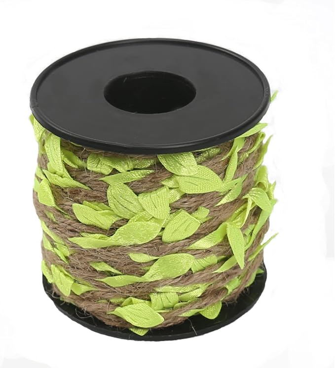33 feet Natural Twine Light Green Leaf Jute 3ply 2MM Rope Hemp Burlap Ribbon String Heavy Duty Hanging Gardening Decoration or for Arts and Crafts