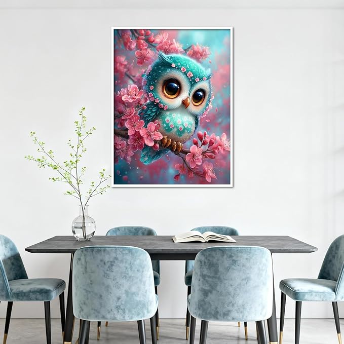 Amaieuin Owl Diamond Painting for Adults,Owl Diamond Art Painting for Adults,5D Diamond Painting for Home Decor and Gifts 12x16in