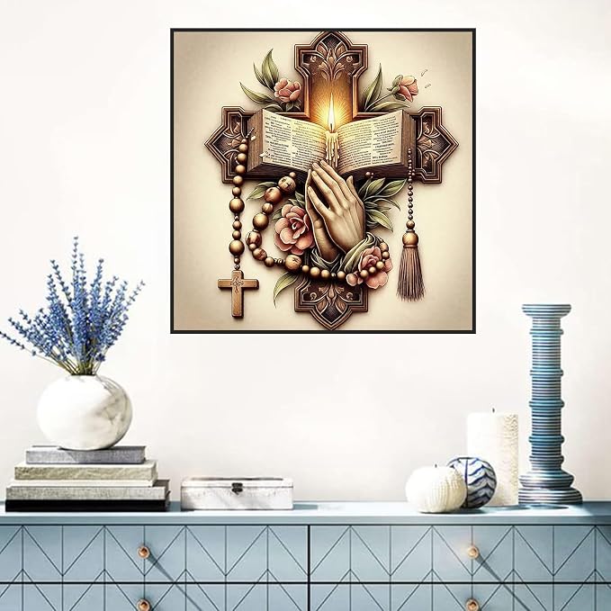 Benjenes Religious Cross Diamond Art Kits for Adults, Diamond Painting Kits