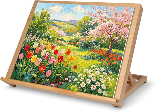 28Pack 18.5"x12" Beechwood Tabletop Easel Set with 12 Acrylic Paints
