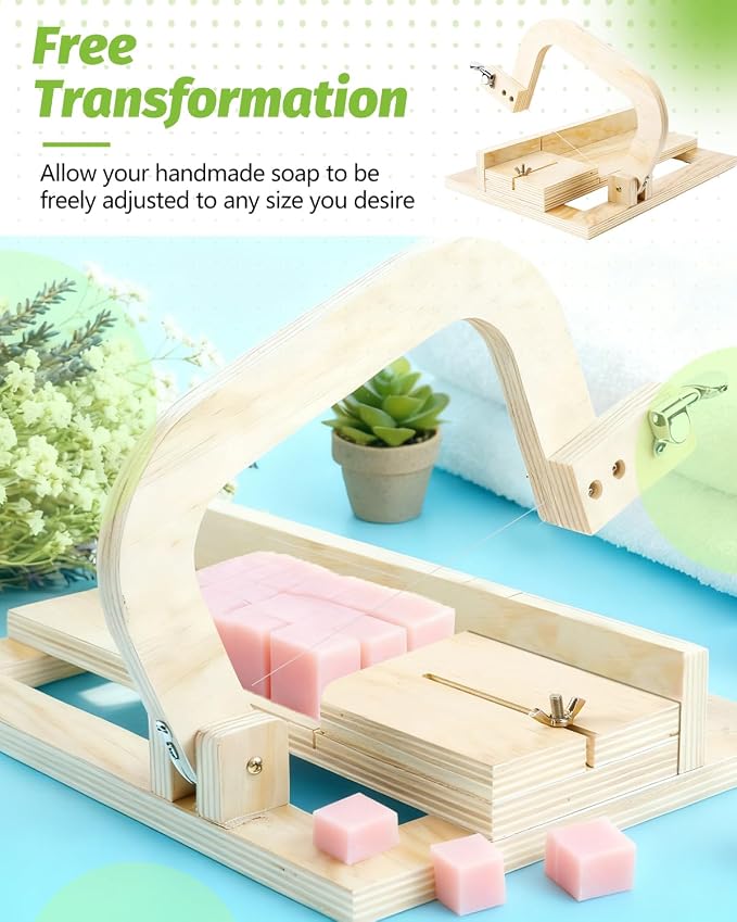 UCEC Soap Cutters for Soap Making Loaf Slicer Adjustable Wooden Soap Cutter