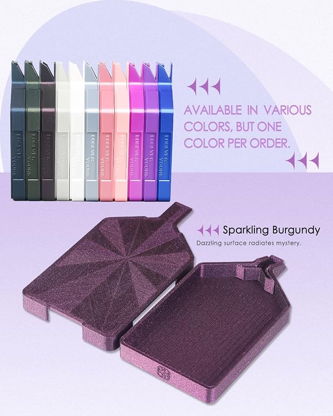 ForeverYoung Glitter Diamond Art Tray with Prismatic Lid Sparkling Burgundy