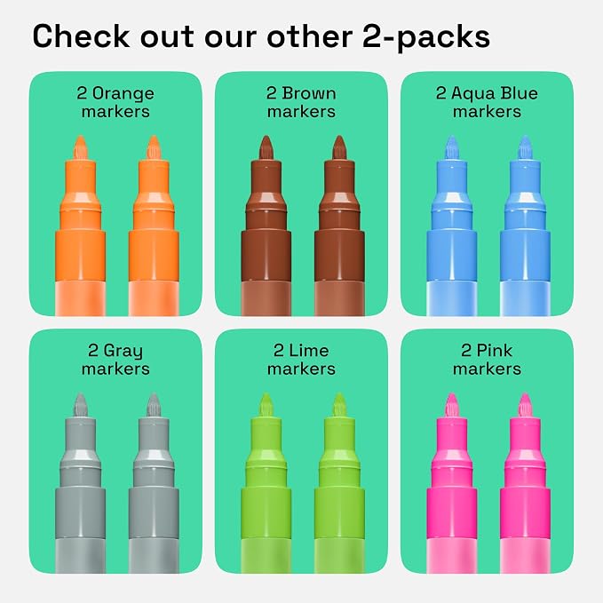 ARTISTRO Rose Gold Acrylic Paint Markers - 0.7mm Extra Fine-Tip - Set of 2