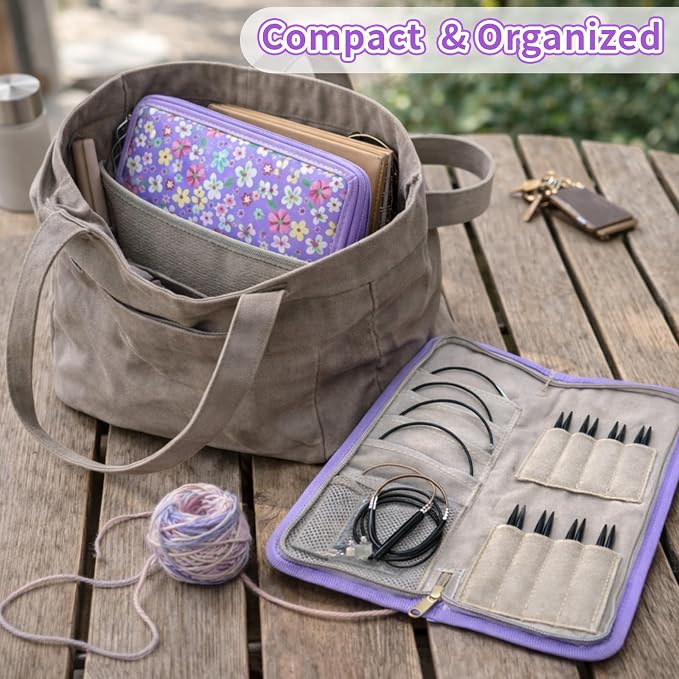 Reessy Short Interchangeable Circular Knitting Needles Set – 2” Aluminum Tips (3.0–6.0mm), 20–40cm Cables – Interchangeable Shortie Needles for Socks, Sleeves & Small Projects