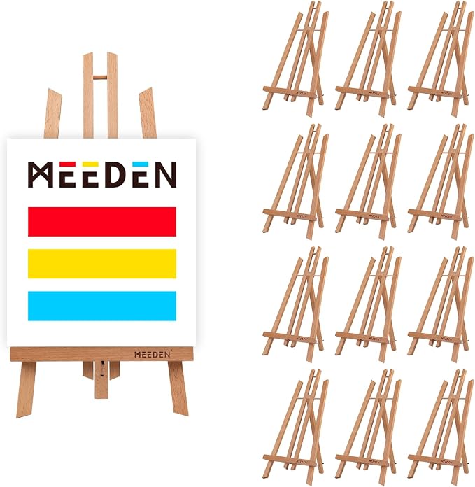 MEEDEN 20 Inch Tabletop Easel: 12 Pack Beech Wood Easel for Painting