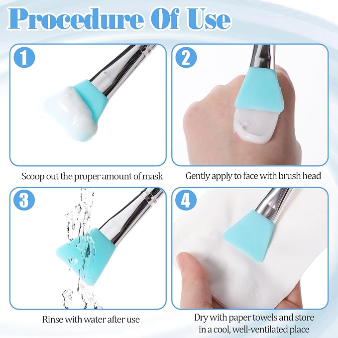 7PCS Silicone Brush Applicator Kit, Resin Brush Applicator UV Resin Brushes Applicators Jelly Brushes Applicators for Cream Makeup Products and Epoxy Art Crafting, Green