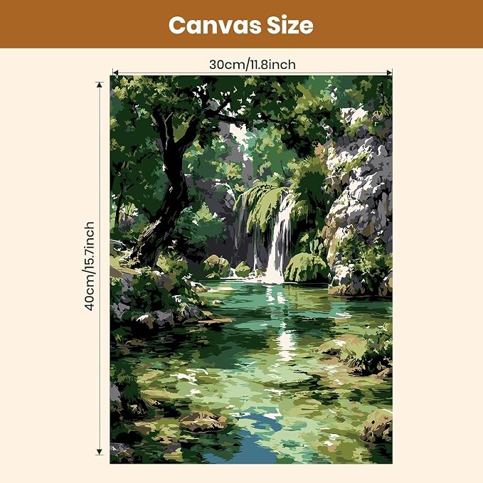 WUDWL Landscape Paint by Numbers Kit for Adults,Color By Numbers for Adults | Scenery Decor Painting by Number On Canvas, Paint Number Artist Funny Without Frame DIY, Home Wall Decor, 12x16in