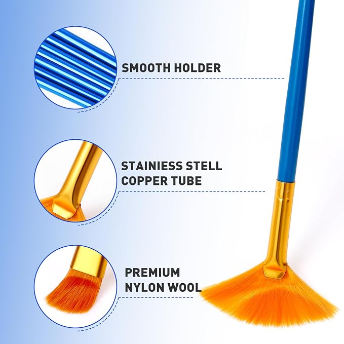 ESRICH 60PCS Paint Brushes, Paint Brush for Acrylic Painting | Artist Paintbrushes for Oil Watercolor, Body Face Rock Canvas, Small Paint Brushes for Kids