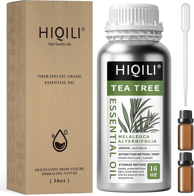 HIQILI Tea Tree Oil Large Capacity for DIY Candles, Soaps and Nail Care