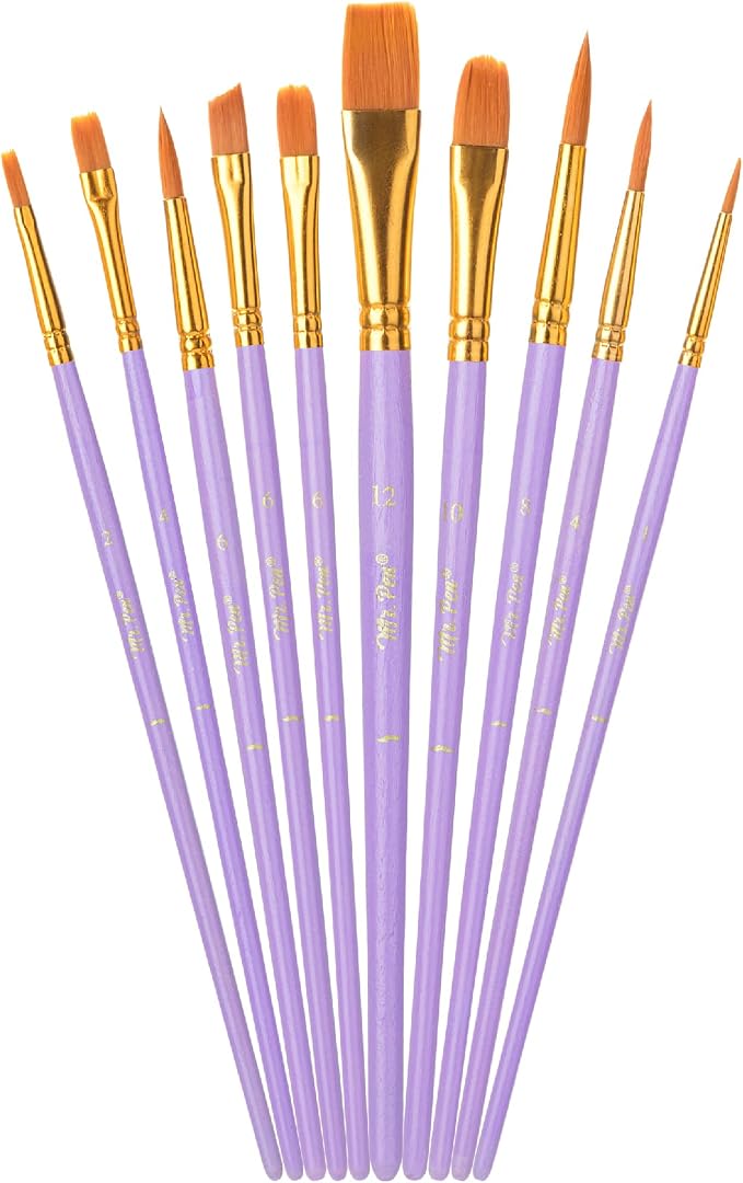 Mr. Pen- Acrylic Paint Brushes Set, 10 Pack, Round & Pointed Tip