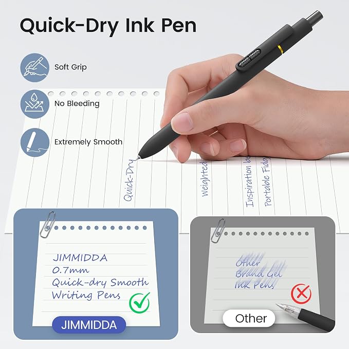 8 Pack Blue Gel Pens with Fidget, Quick-drying Blue Ink No Smudge