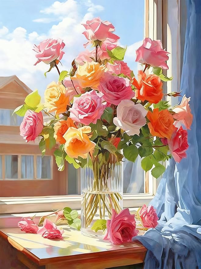 ZRIZQ Paint by Numbers Kit for Adults Beginner,Flowers 16x20