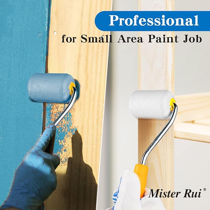 Mister Rui Mini Foam Paint Rollers Covers, 12 Pack 2 Inch Foam Rollers