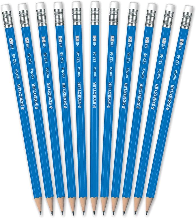 STAEDTLER Norica #2 HB Pencils Class Pack: 144 Pre-Sharpened Pencils + 12 Erasers, Bulk School Supplies Set, Break-Resistant Lead, Latex- & PVC-Free, For Writing, Testing, Drawing & Sketching