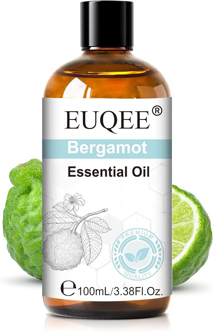 EUQEE 100ml Bergamot Essential Oil for Candle Making 3.38 Fl Oz