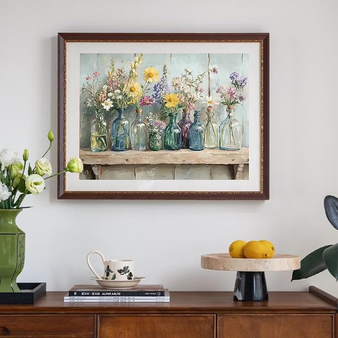 Rustic Country Flowers Diamond Art Kits for Adults,Diamond Painting Decor