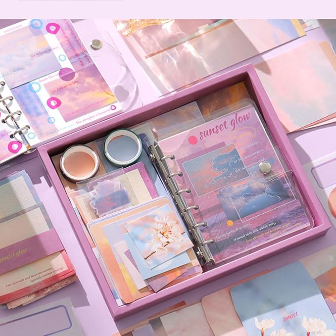 Scrapbooking Supplies Kit, A6 Grid Notebook, Vintage Junk Journaling Kit