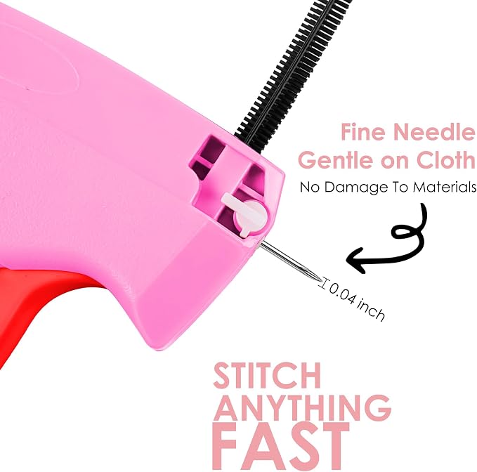 Stitch Gun for Clothes - Handheld Stitch Gun Quick Clothing Fixer - Tagging Gun - Includes 6 Needle, 1000 Black Fasteners & 1000 White Fasteners
