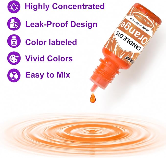 Roizefar Liquid Candle Dye - 36 Colors, 0.34 fl oz Each