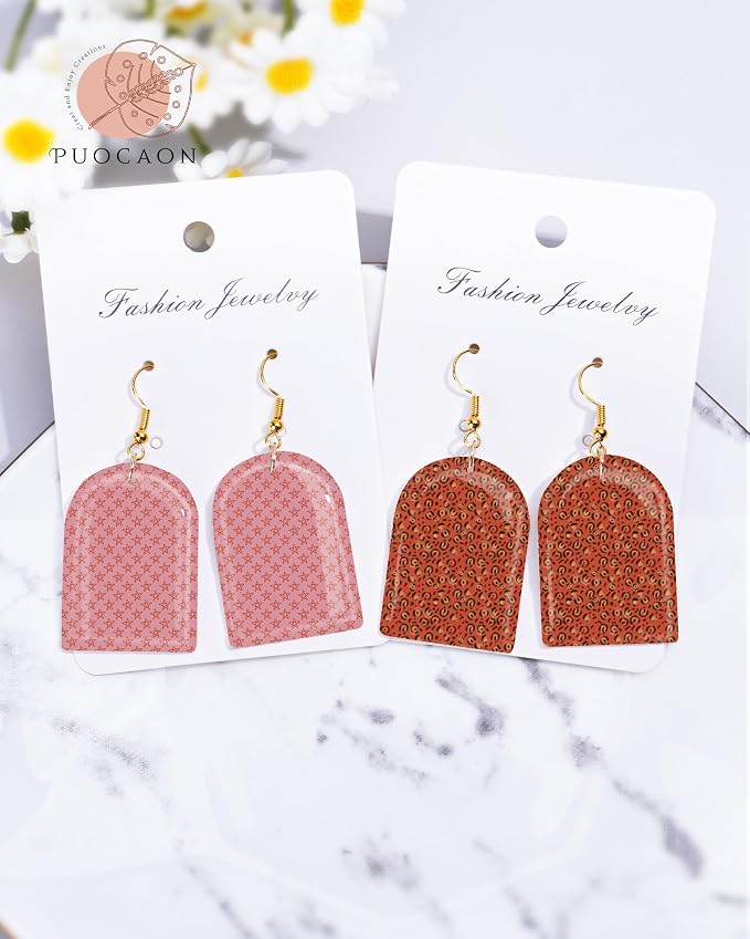 Puocaon Retro Clay Transfer Paper - Checkerboard Cherry Black White Transfer Sheets for Polymer Clay Earrings Jewlery