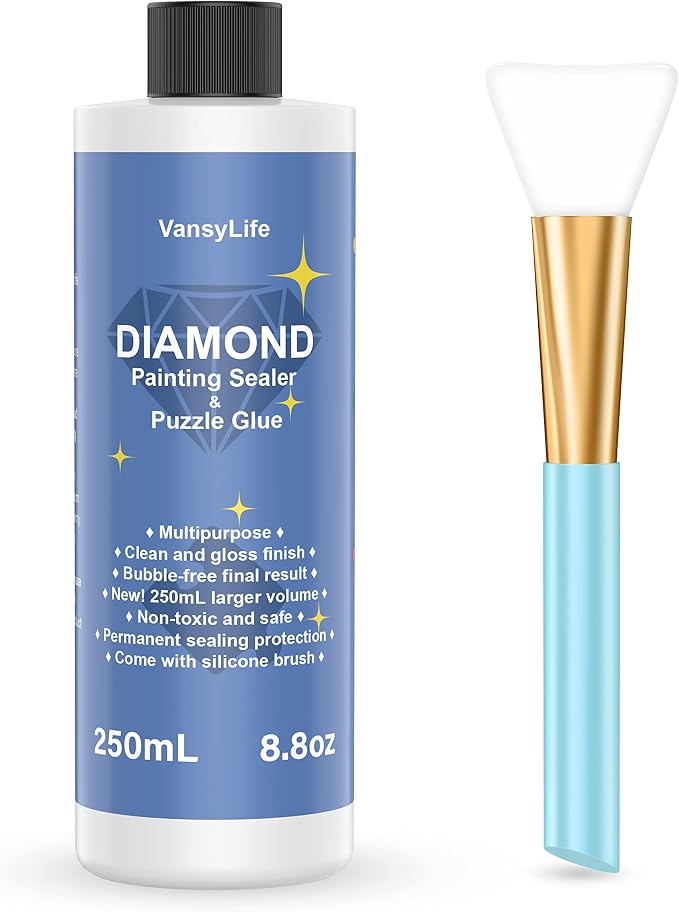 VansyLife Updated Diamond Painting Sealer with Silicone Brush