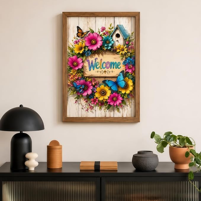 XSJDBYYQ Colorful Flowers Diamond Art Kits for Adults, 5D Diamond Painting