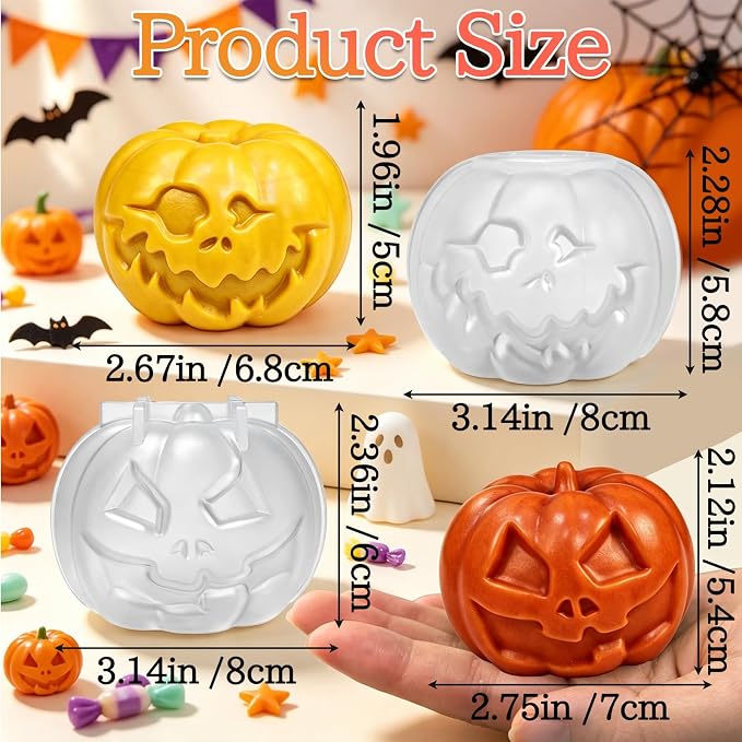 Halloween Candle Mold, 2 Pack Ghost Face Pumpkin Silicone Molds | Halloween Silicone Molds for Epoxy Resin Casting, Candle Soap Making, DIY Gift Plaster Craft,Halloween Party Home Decorations